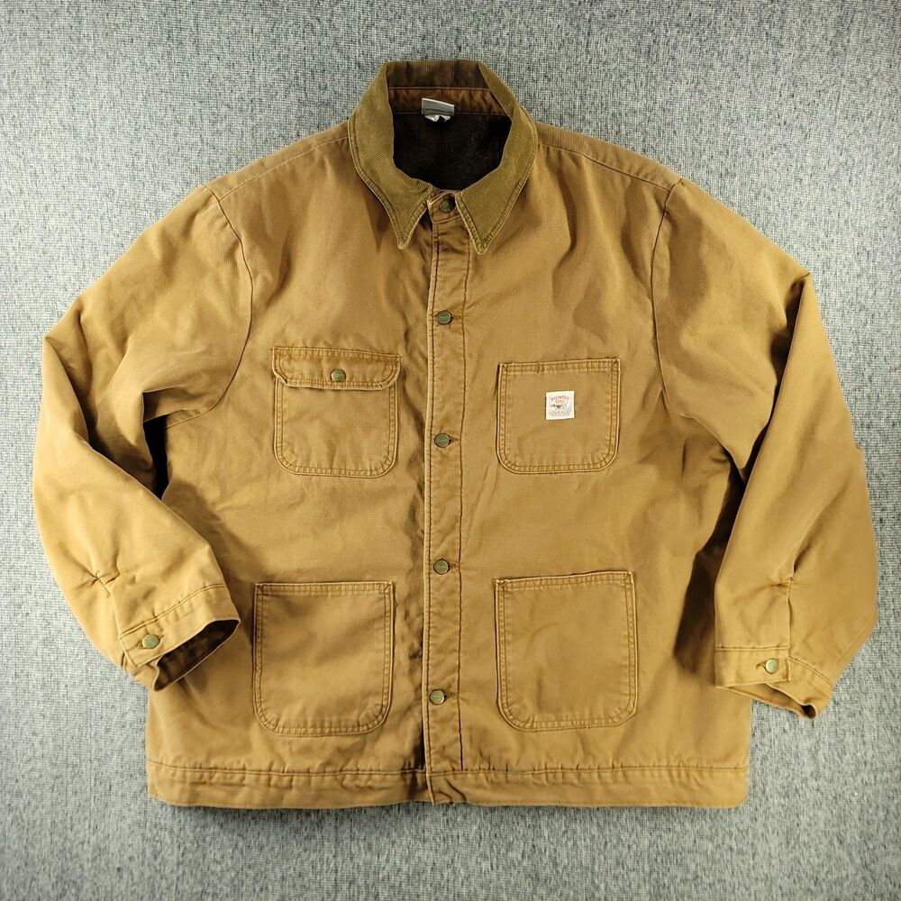 VTG Pointer Brand Brown Duck Canvas Chore Coat Jacket Mens 2XL Made In USA King